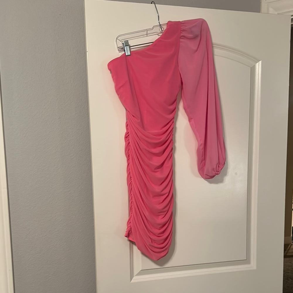 Elegant Pink Hello Molly One-Shoulder Dress